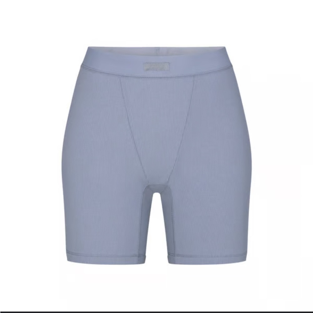 SKIMS COTTON RIB BOXER SLATE SMALL